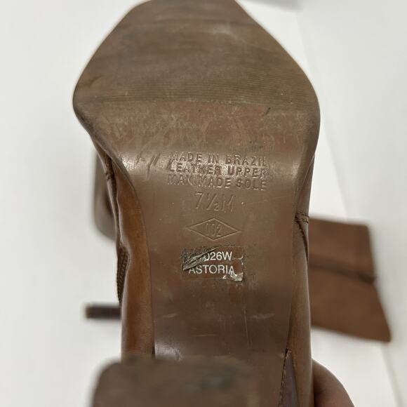 Diba Brown Leather Heel Boot Astoria Sz 7.5M Stitch Brazil Witchy Boho - Picture 10 of 13